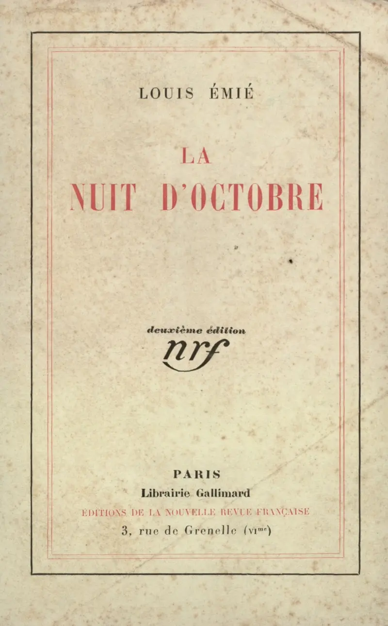 La Nuit d'octobre - Louis Émié