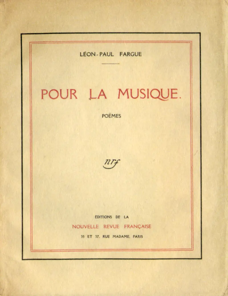 Pour la musique - Léon-Paul Fargue