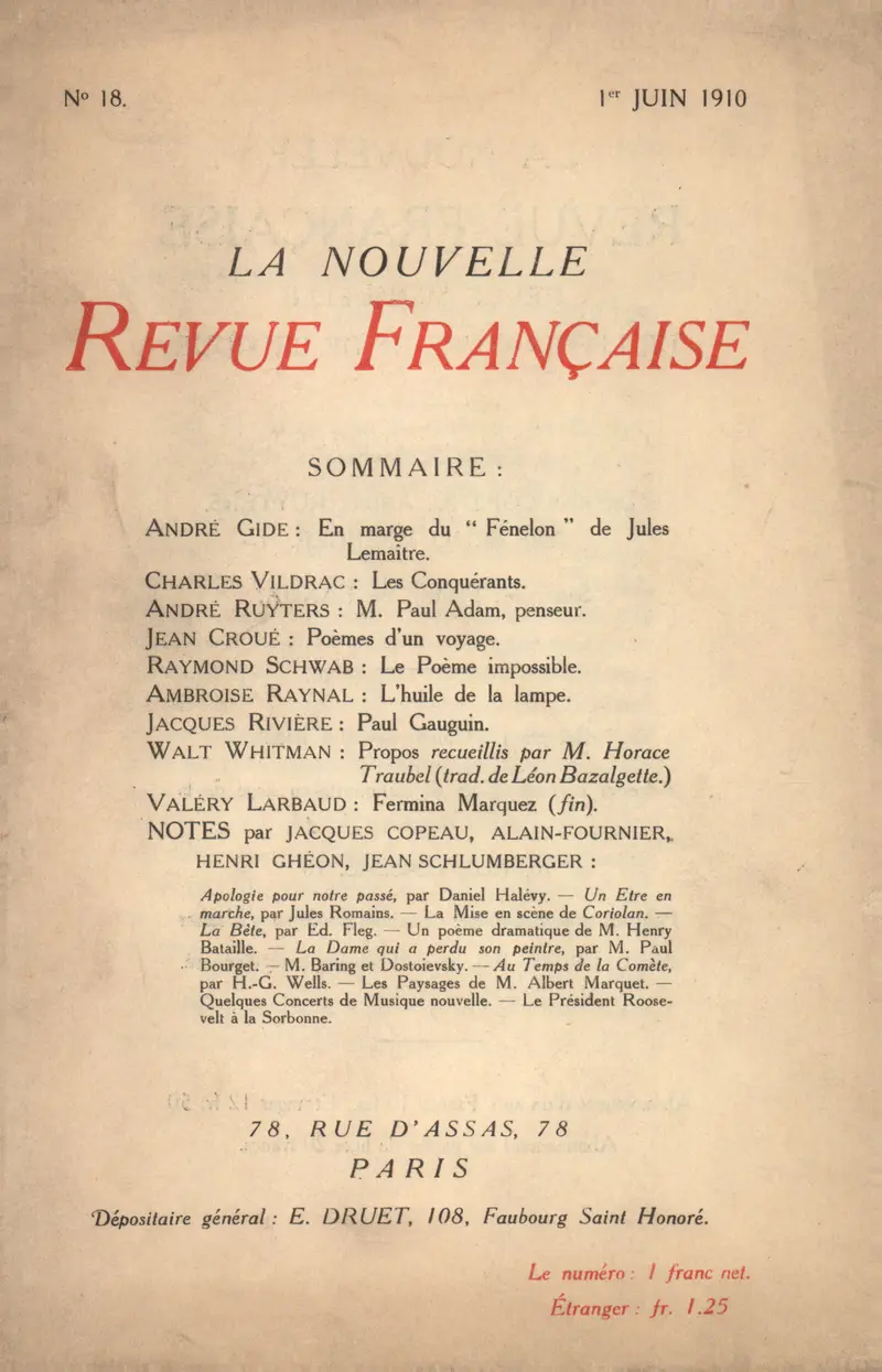 La Nouvelle Revue Française - Collectif