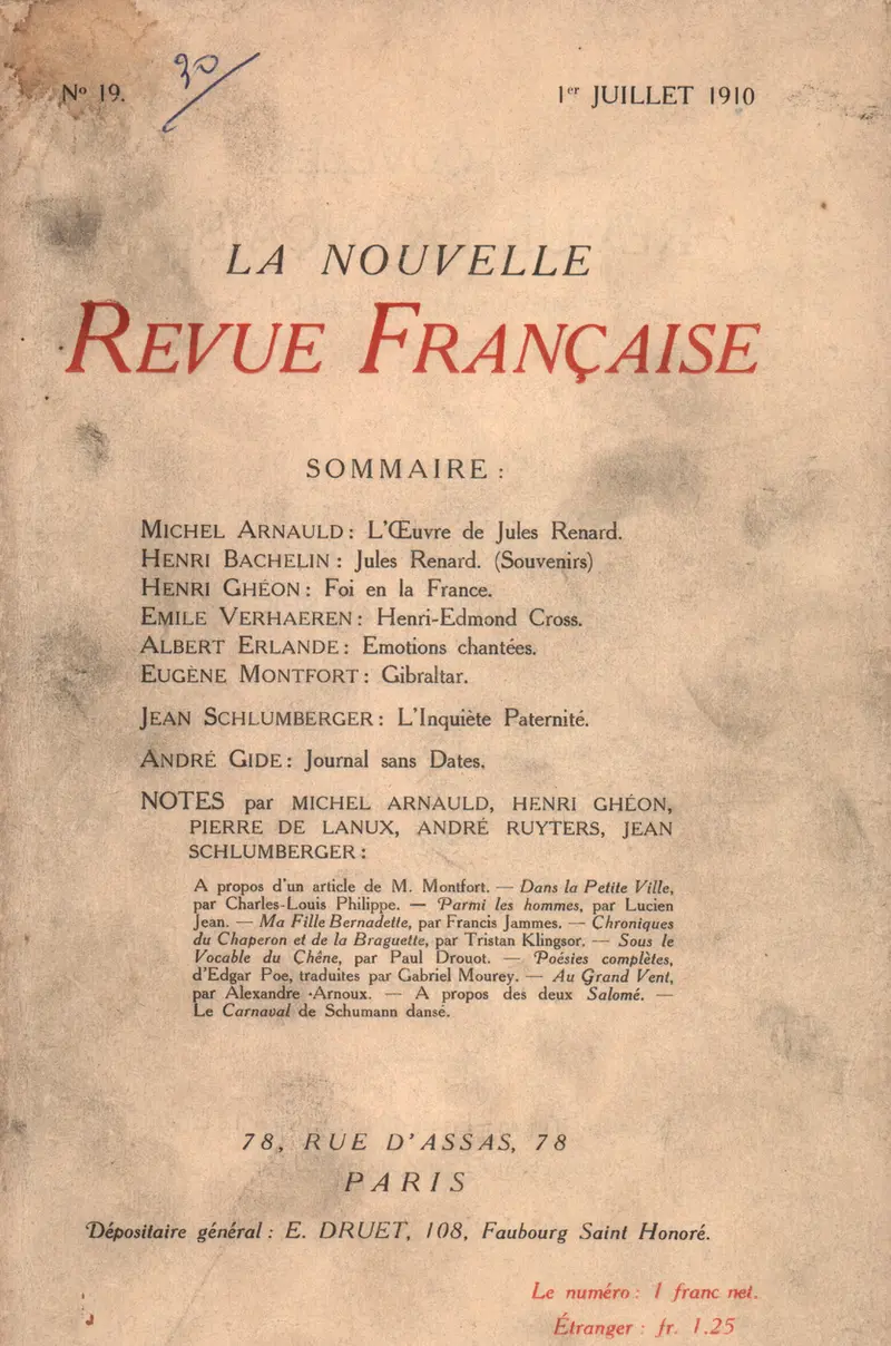 La Nouvelle Revue Française - Collectif