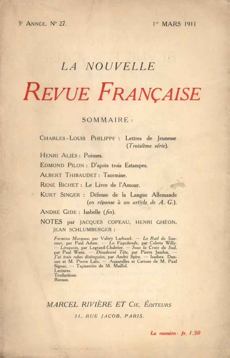 La Nouvelle Revue Française - Collectif