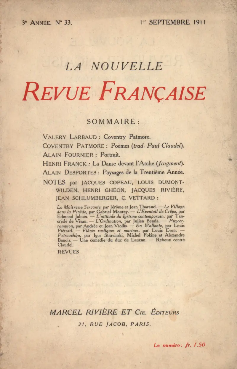 La Nouvelle Revue Française - Collectif