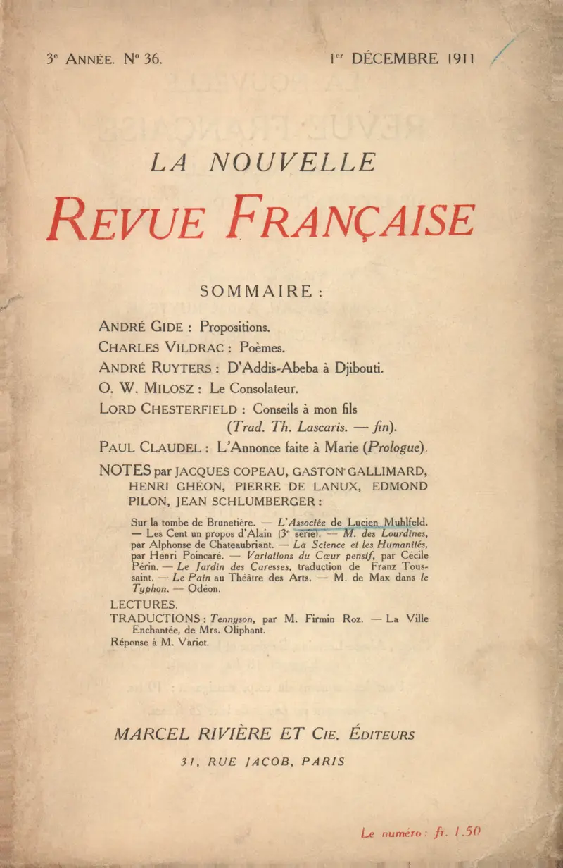 La Nouvelle Revue Française - Collectif