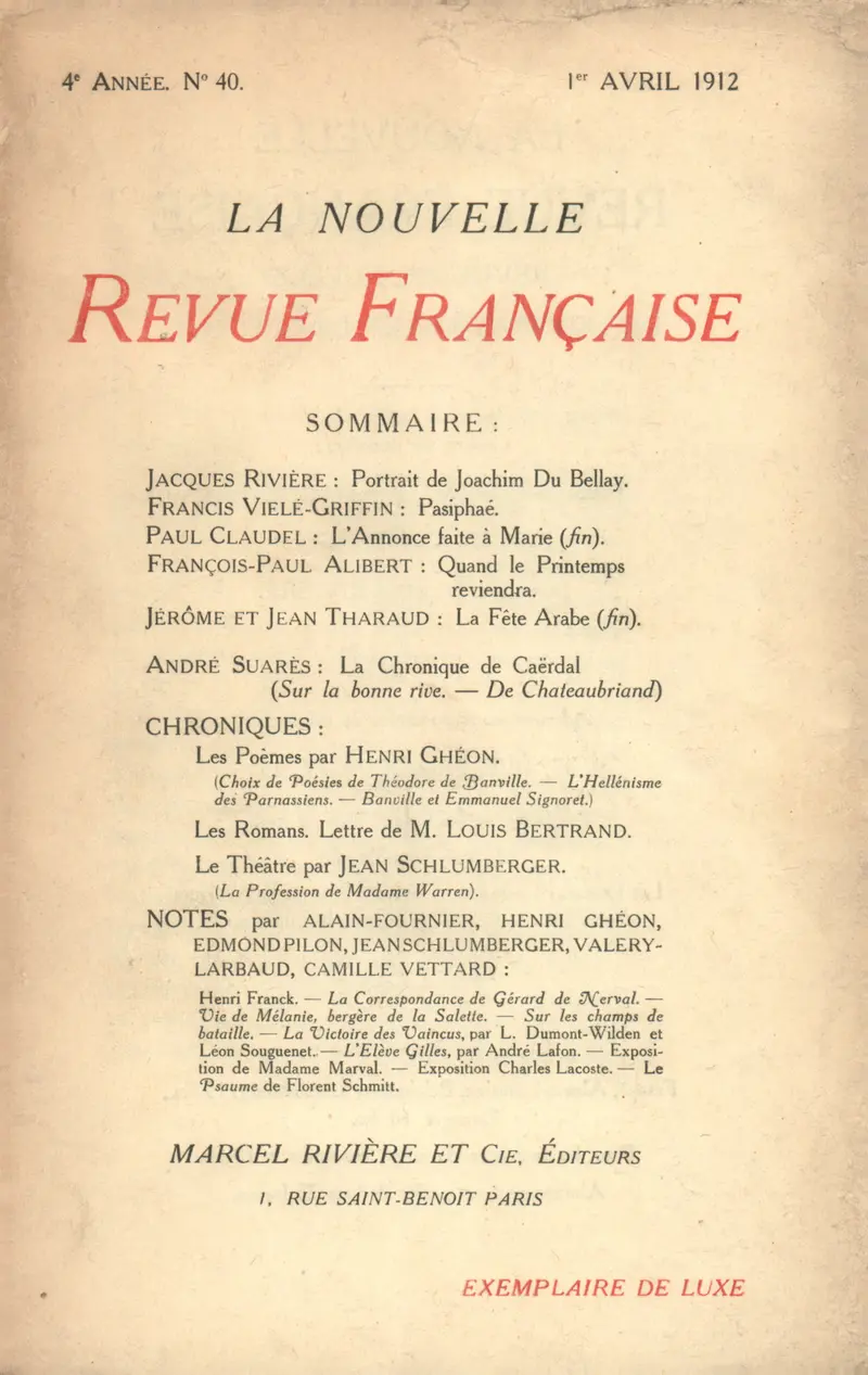 La Nouvelle Revue Française - Collectif