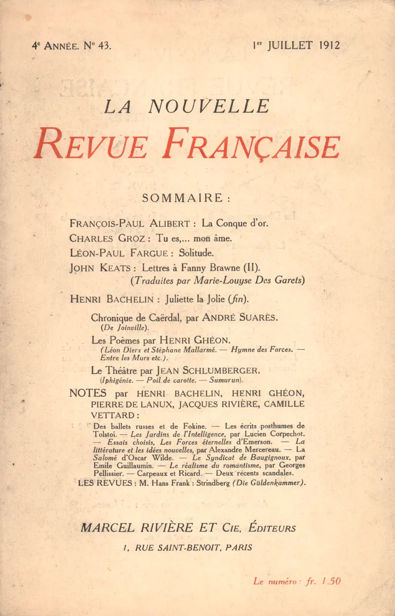 La Nouvelle Revue Française - Collectif