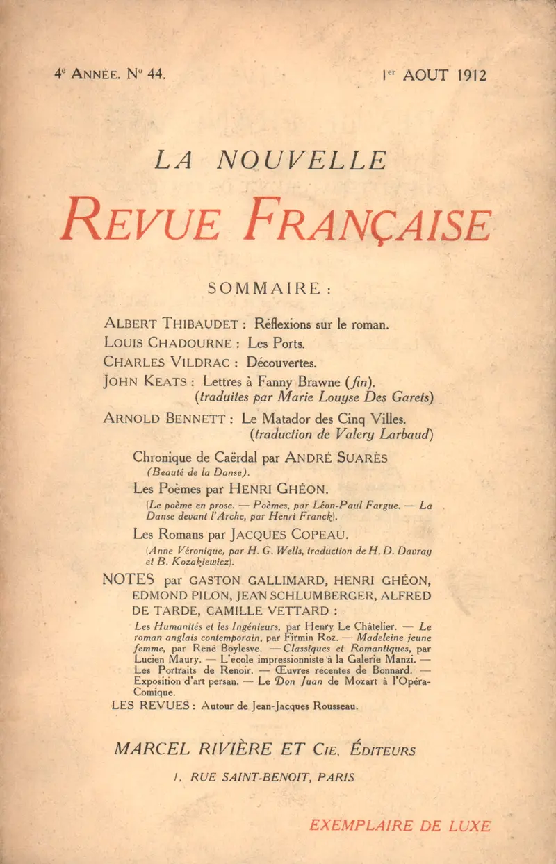 La Nouvelle Revue Française - Collectif