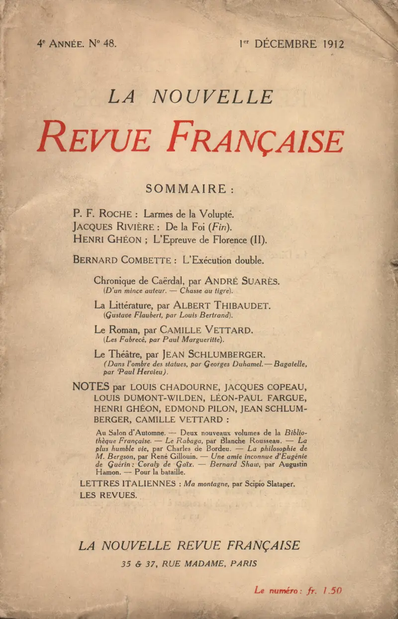 La Nouvelle Revue Française - Collectif