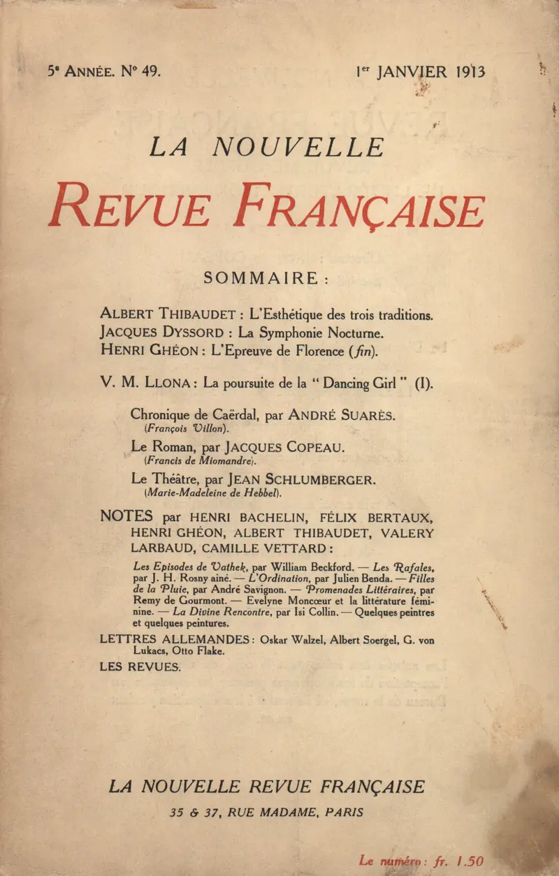 La Nouvelle Revue Française - Collectif