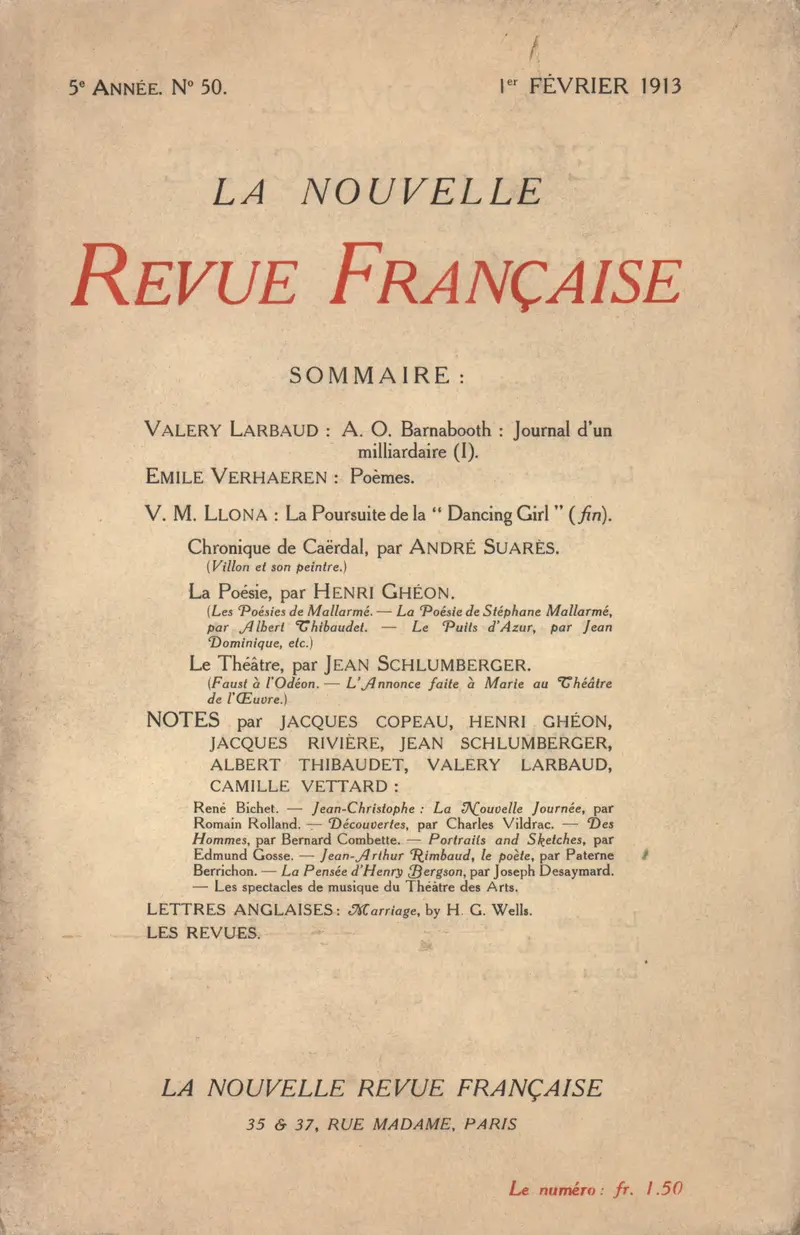 La Nouvelle Revue Française - Collectif
