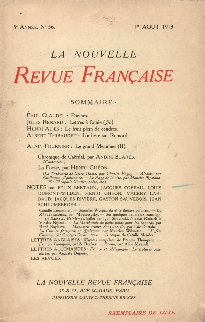 La Nouvelle Revue Française - Collectif