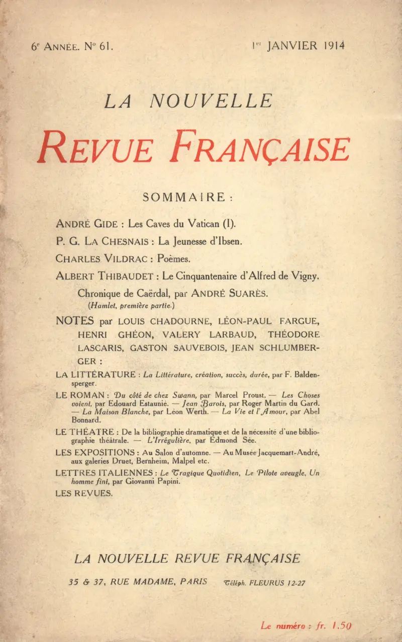 La Nouvelle Revue Française - Collectif