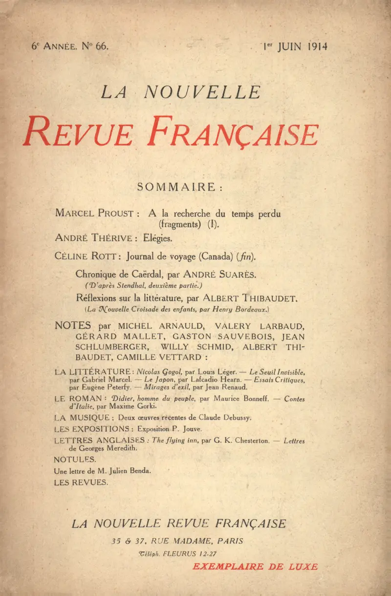 La Nouvelle Revue Française - Collectif