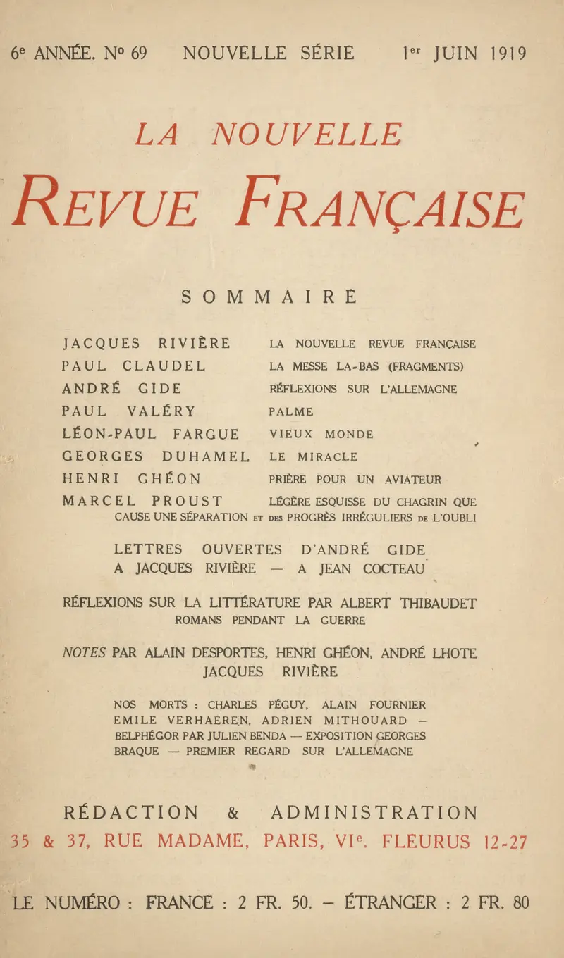 La Nouvelle Revue Française - Collectif