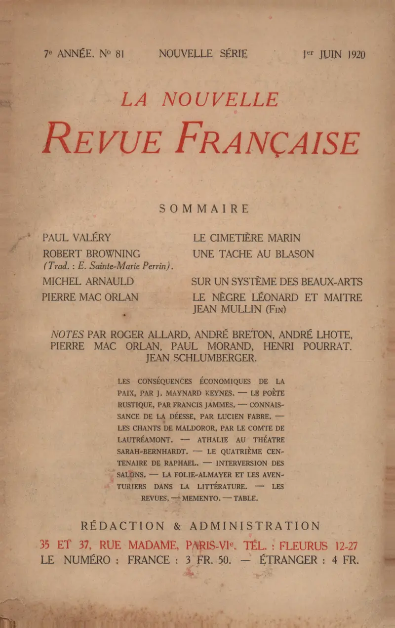 La Nouvelle Revue Française - Collectif