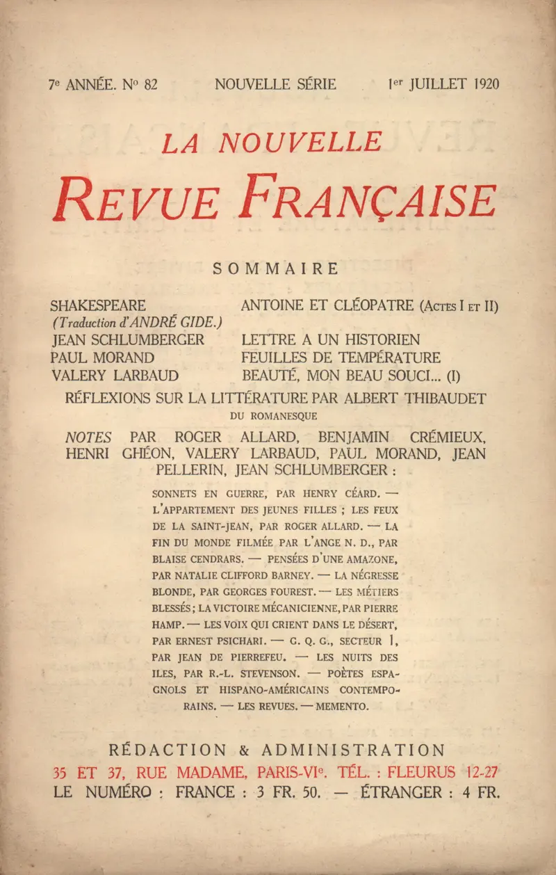 La Nouvelle Revue Française - Collectif