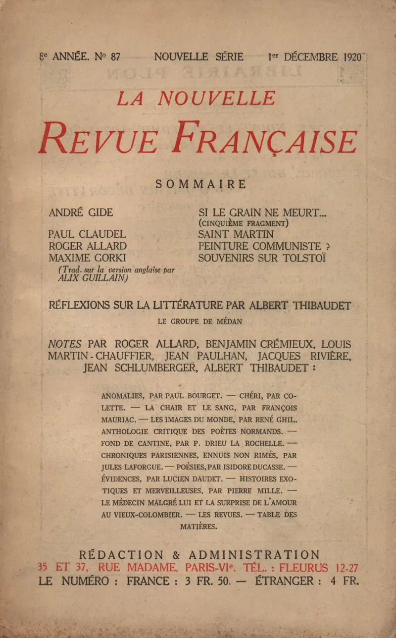 La Nouvelle Revue Française - Collectif