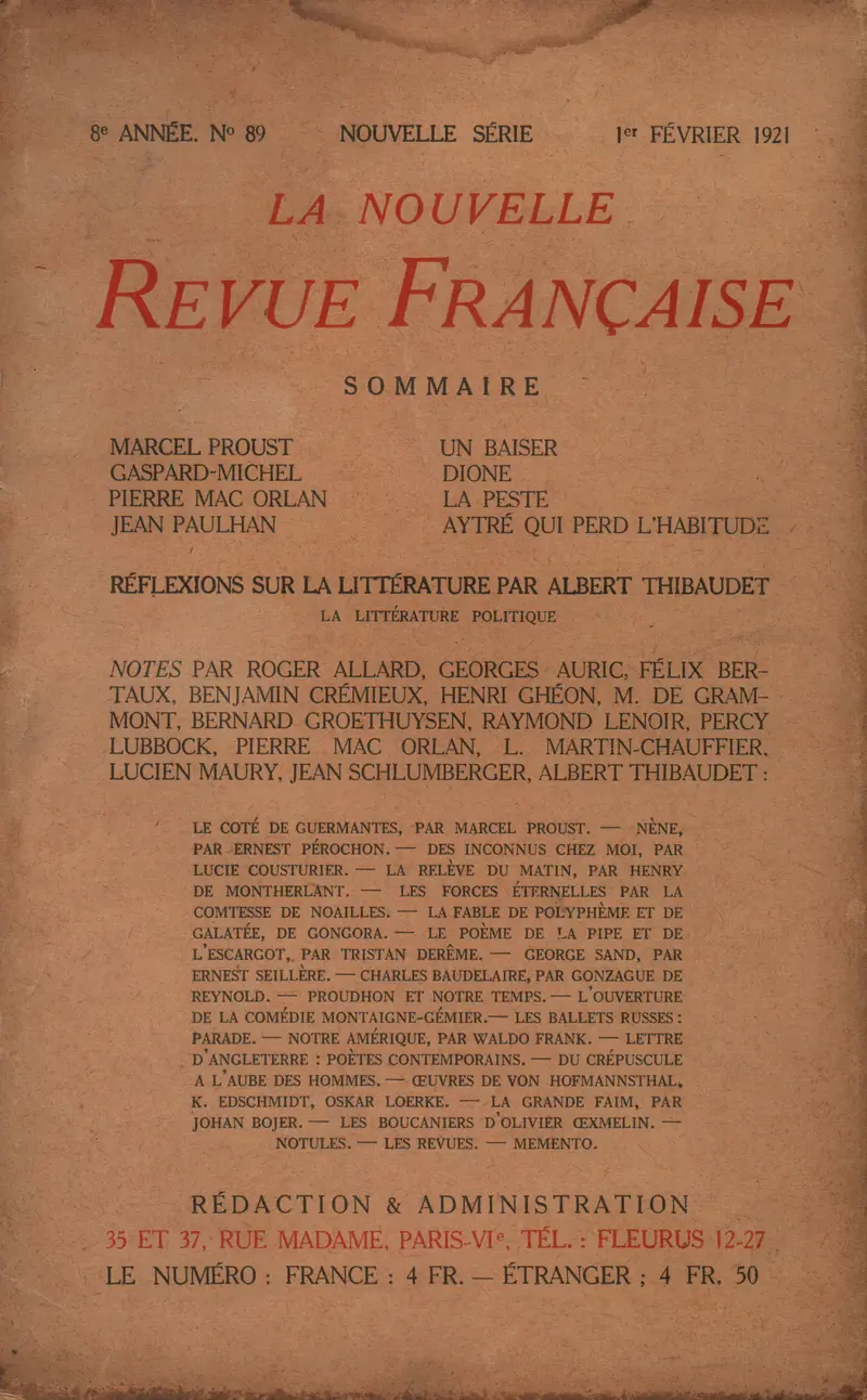 La Nouvelle Revue Française - Collectif