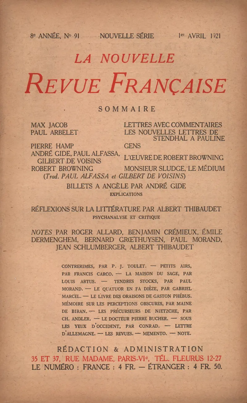 La Nouvelle Revue Française - Collectif