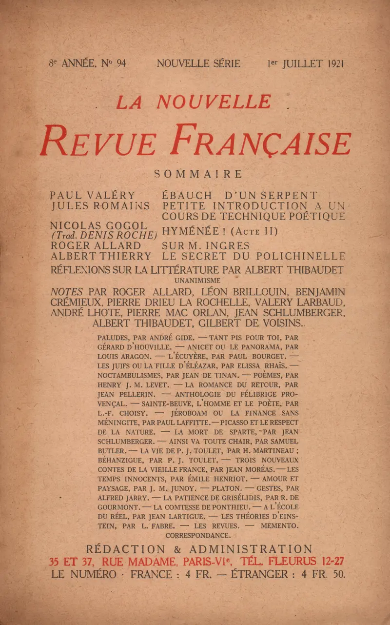 La Nouvelle Revue Française - Collectif
