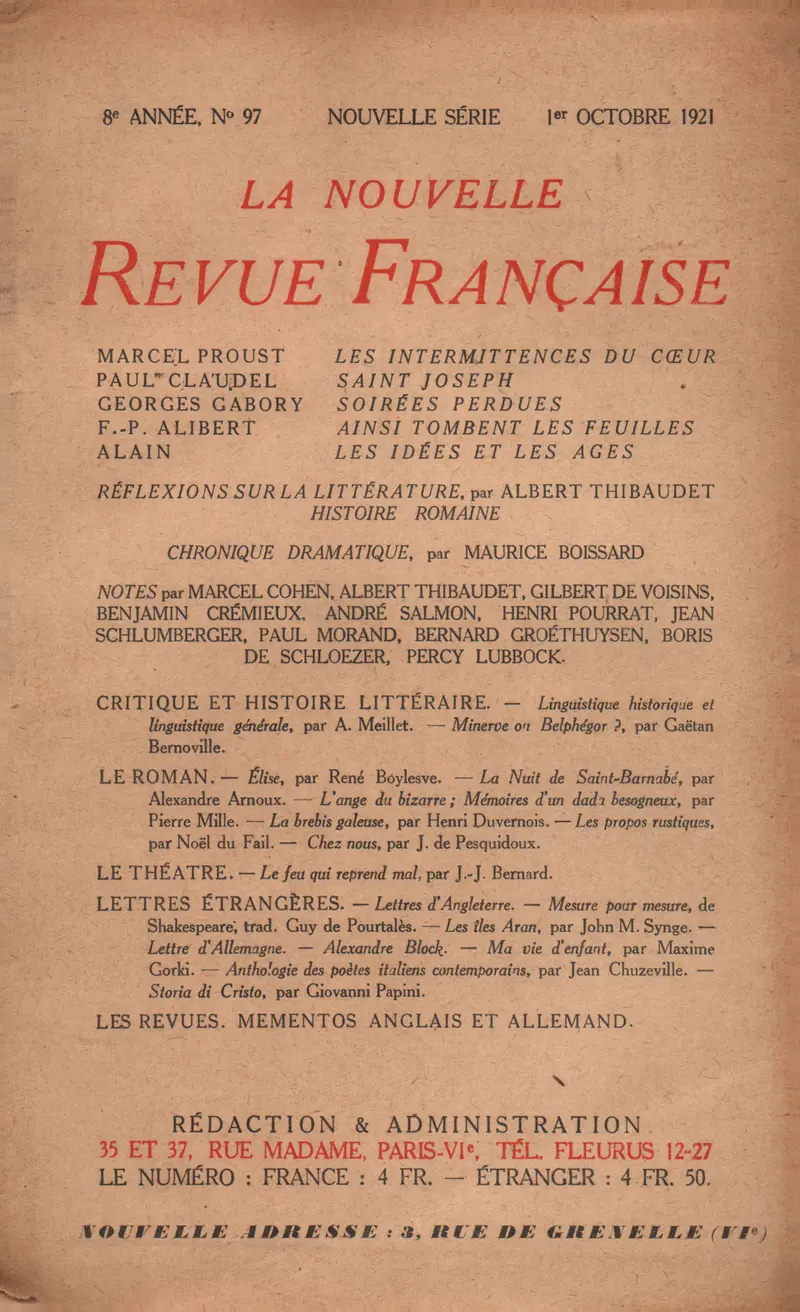 La Nouvelle Revue Française - Collectif