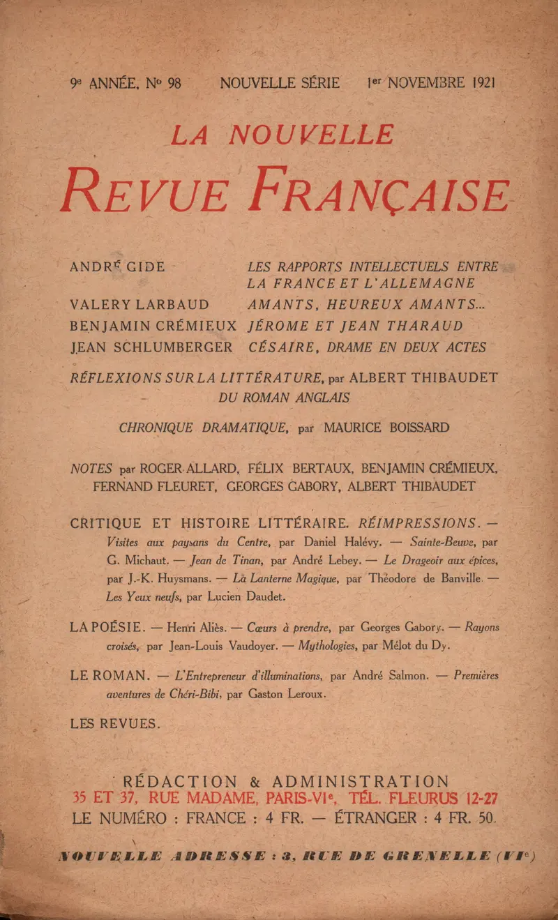 La Nouvelle Revue Française - Collectif