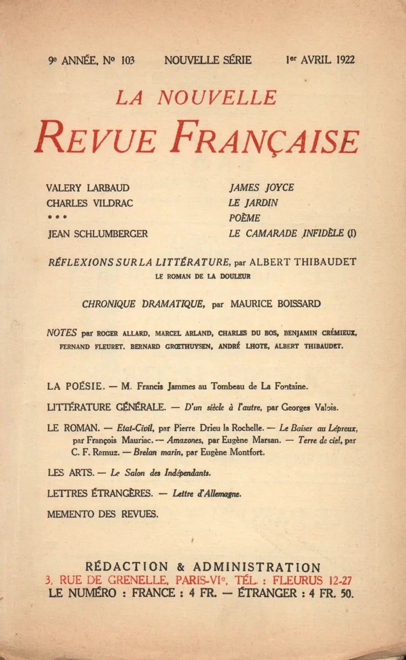 La Nouvelle Revue Française - Collectif
