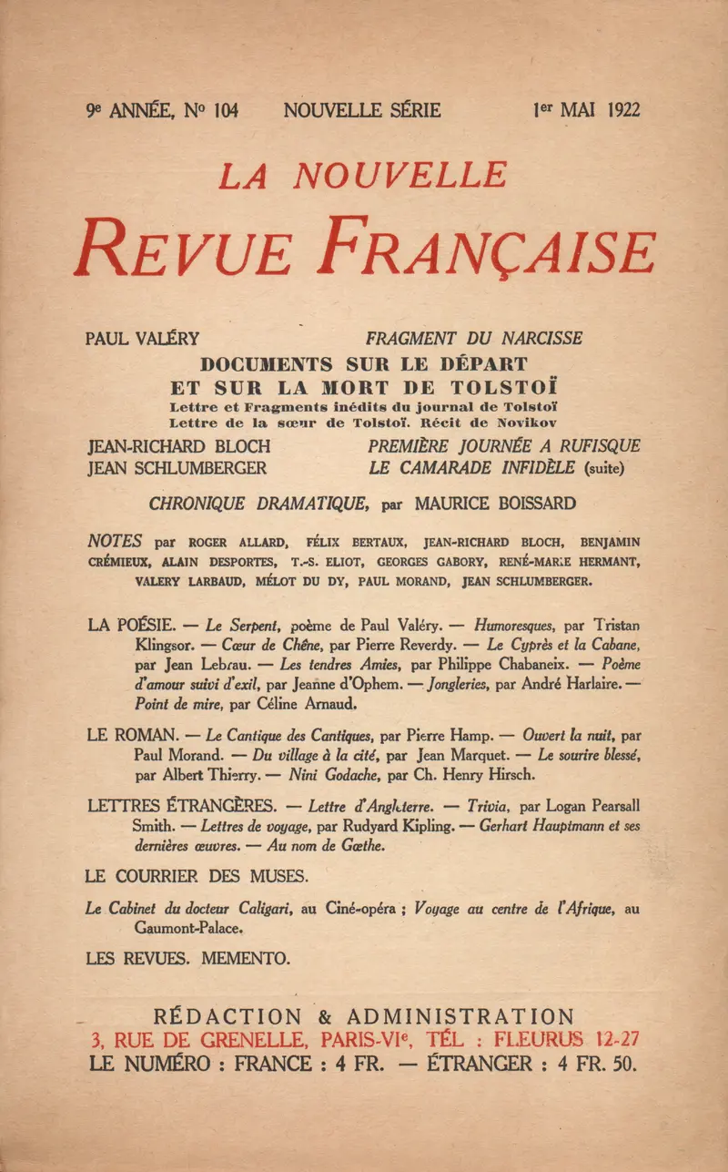 La Nouvelle Revue Française - Collectif