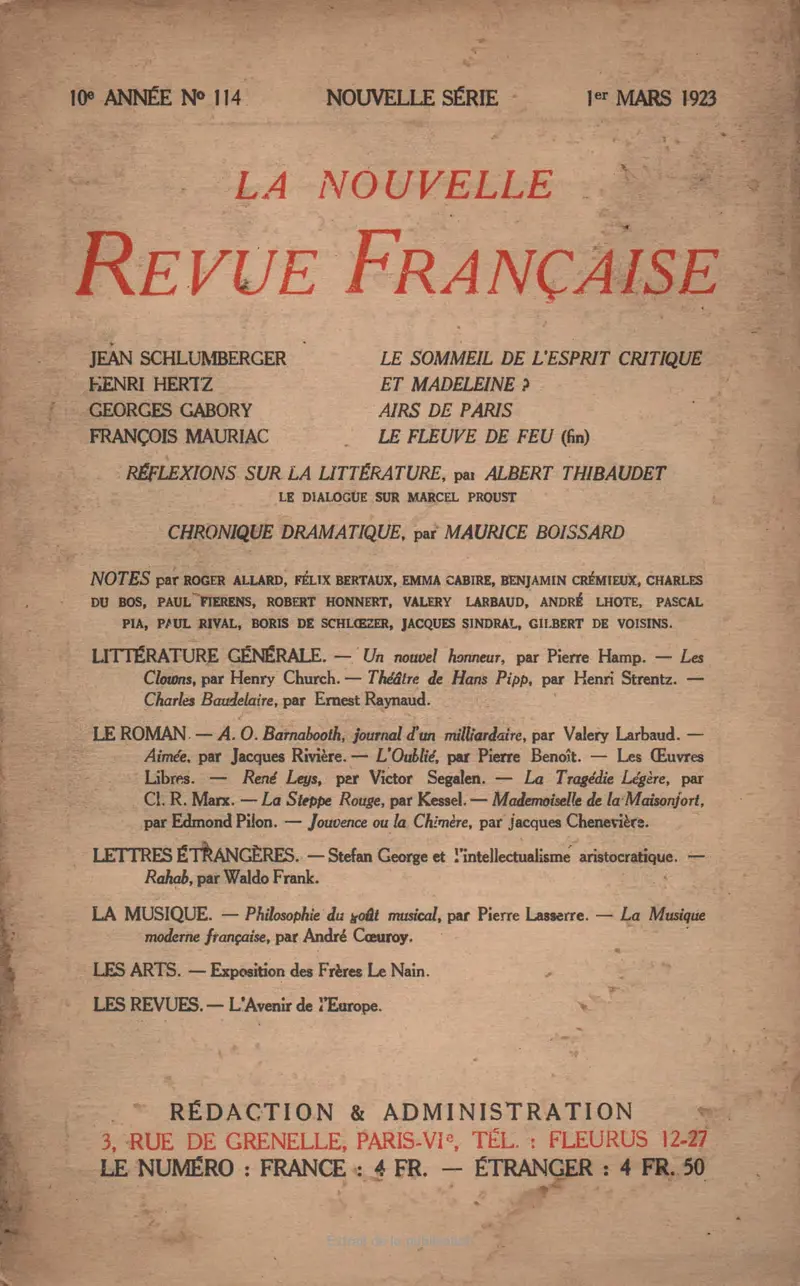 La Nouvelle Revue Française - Collectif
