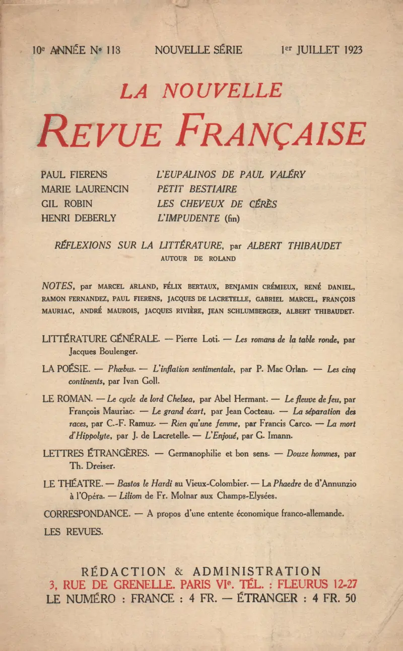La Nouvelle Revue Française - Collectif