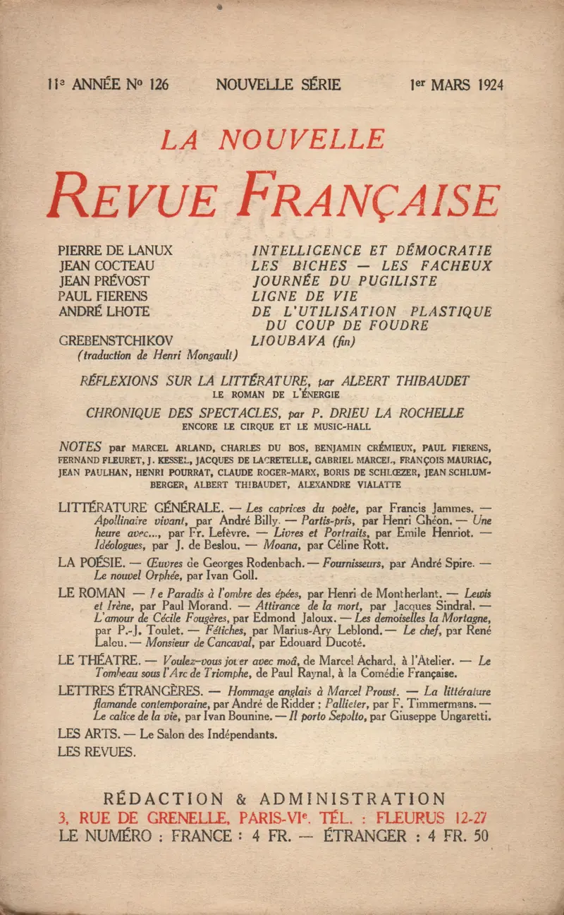 La Nouvelle Revue Française - Collectif