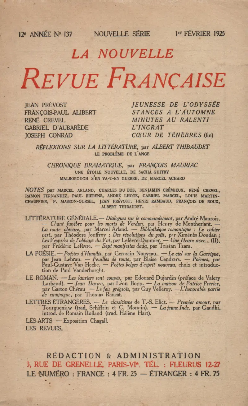La Nouvelle Revue Française - Collectif