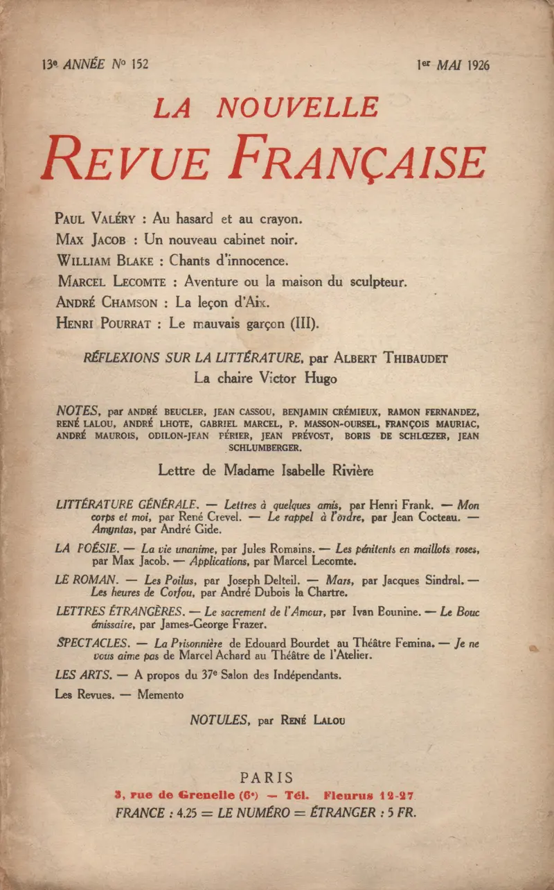 La Nouvelle Revue Française - Collectif