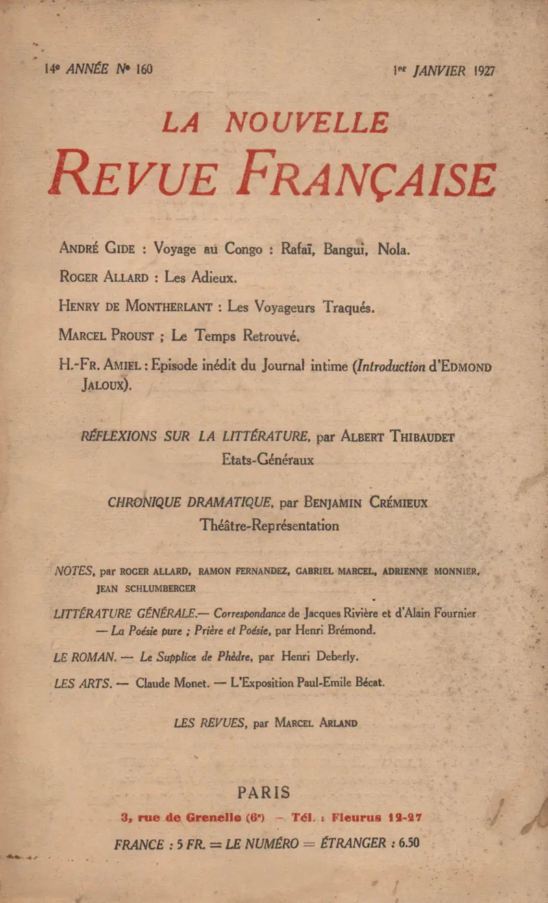 La Nouvelle Revue Française - Collectif