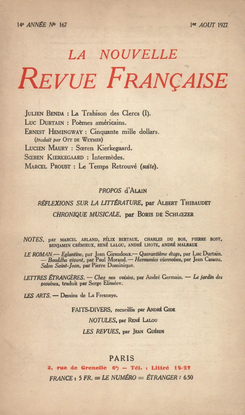 La Nouvelle Revue Française - Collectif