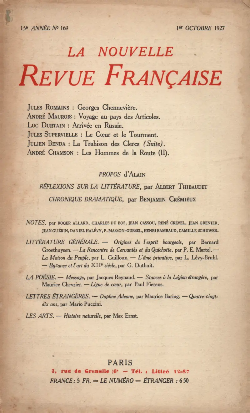 La Nouvelle Revue Française - Collectif
