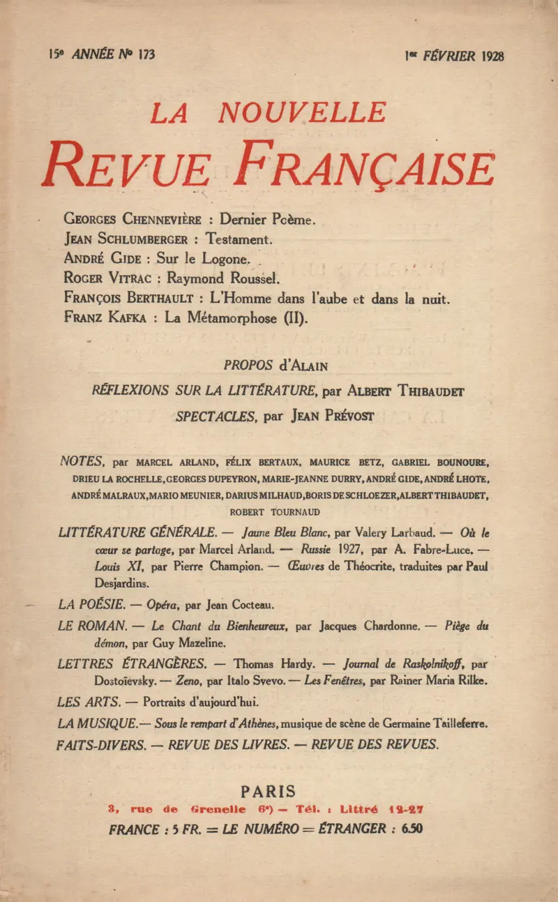 La Nouvelle Revue Française - Collectif
