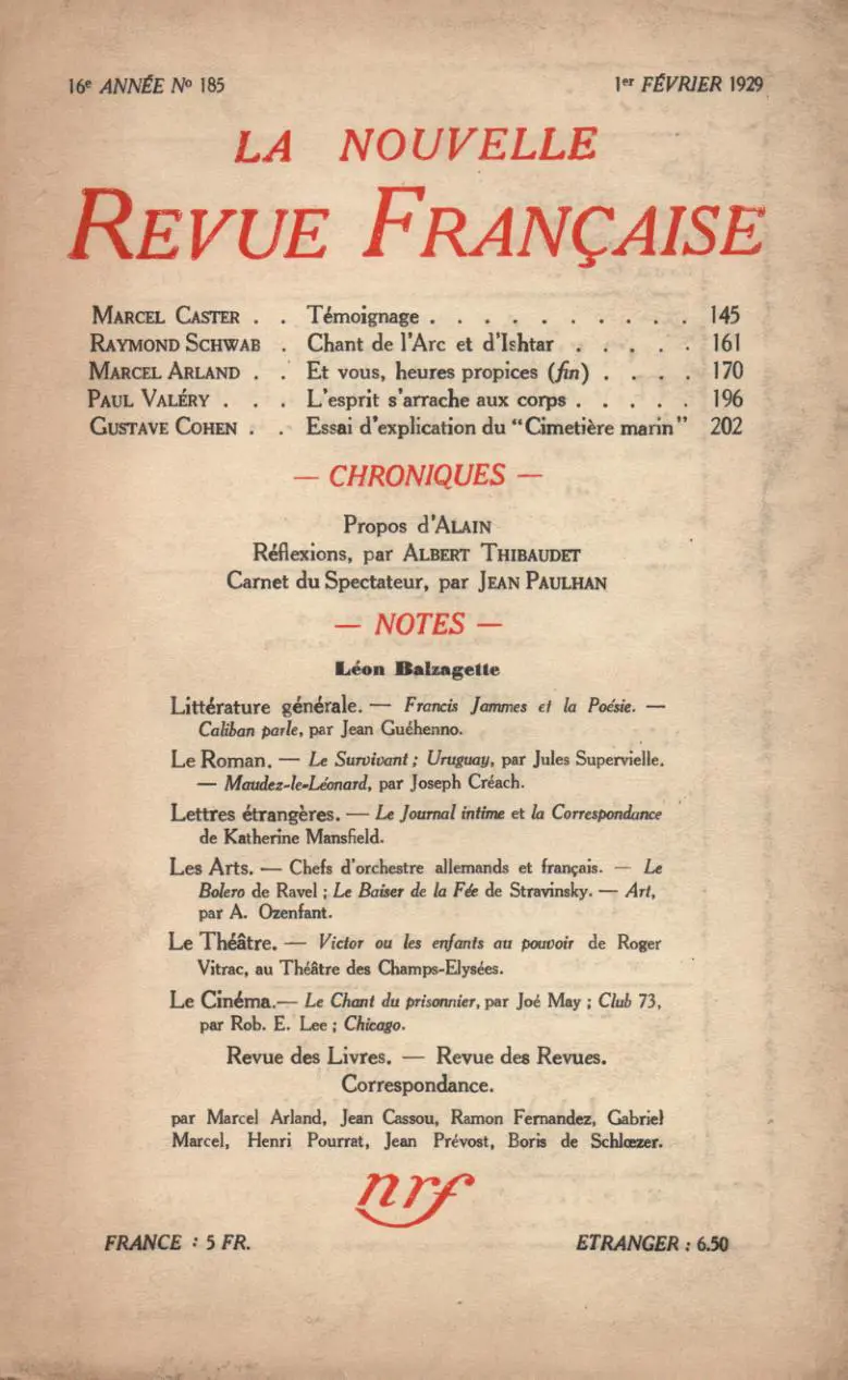 La Nouvelle Revue Française - Collectif