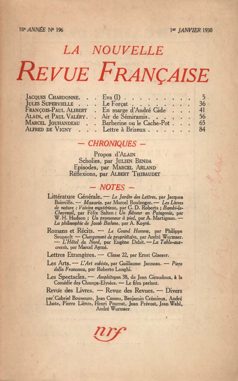 La Nouvelle Revue Française - Collectif