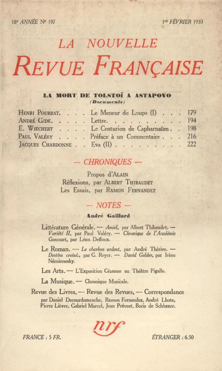 La Nouvelle Revue Française - Collectif