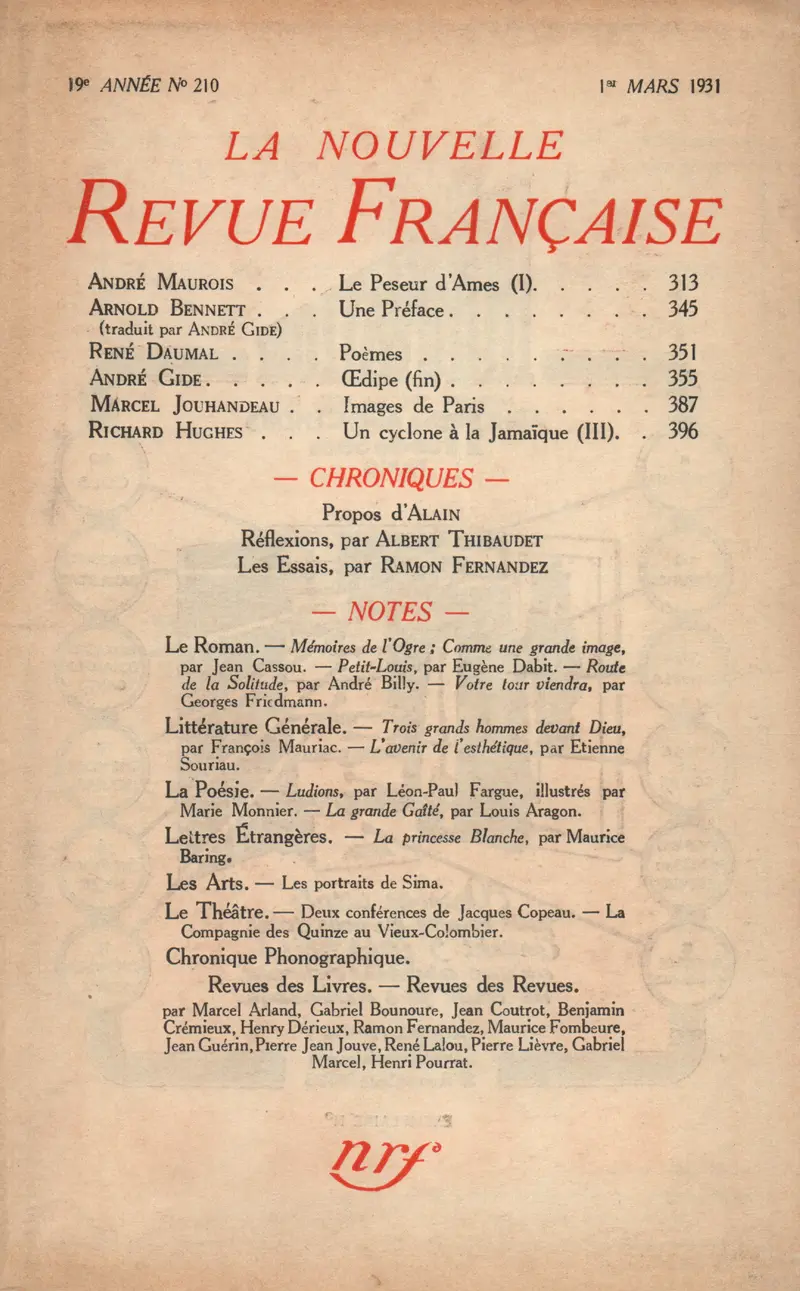 La Nouvelle Revue Française - Collectif