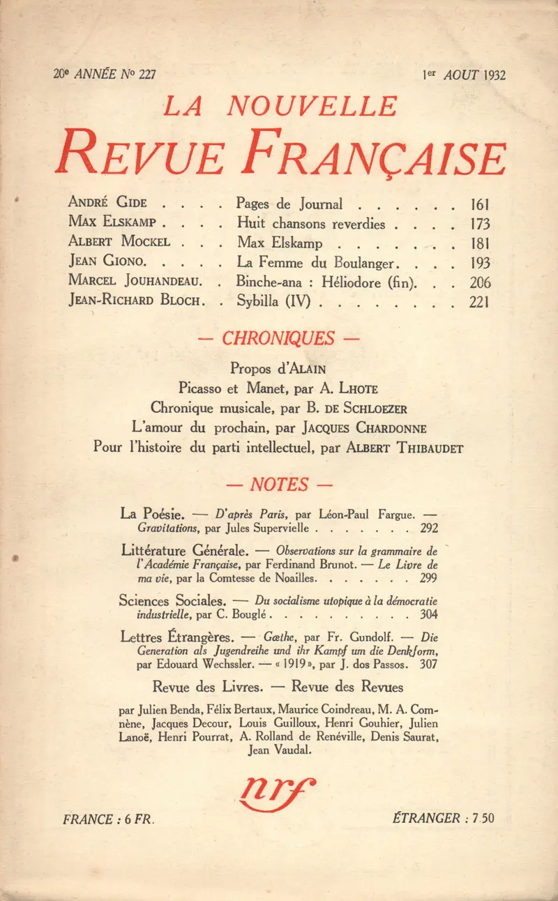 La Nouvelle Revue Française - Collectif