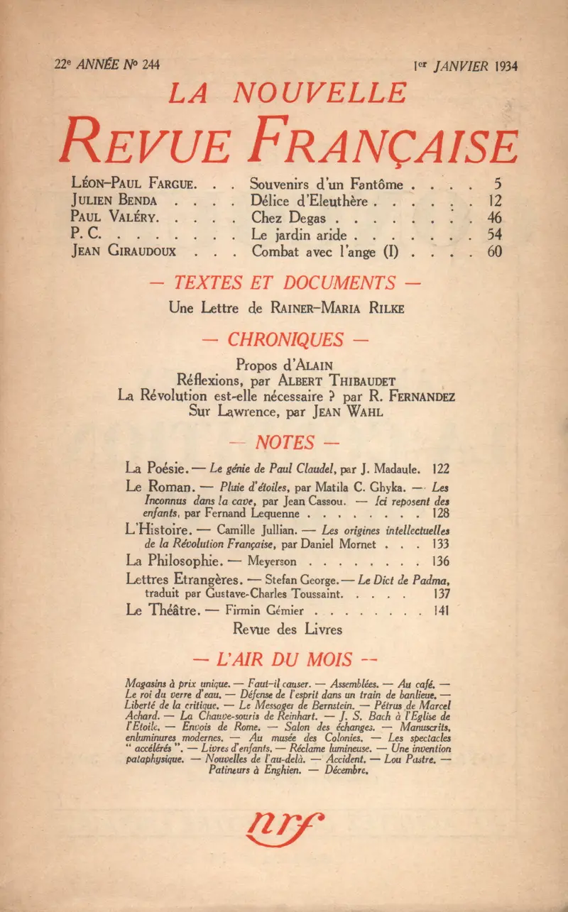 La Nouvelle Revue Française - Collectif