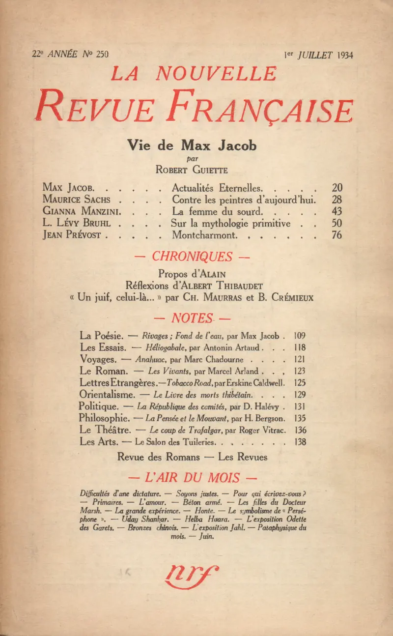 La Nouvelle Revue Française - Collectif
