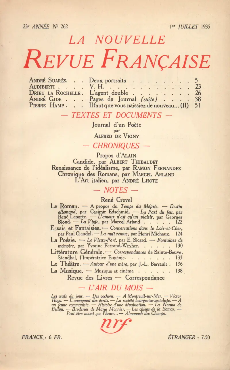 La Nouvelle Revue Française - Collectif