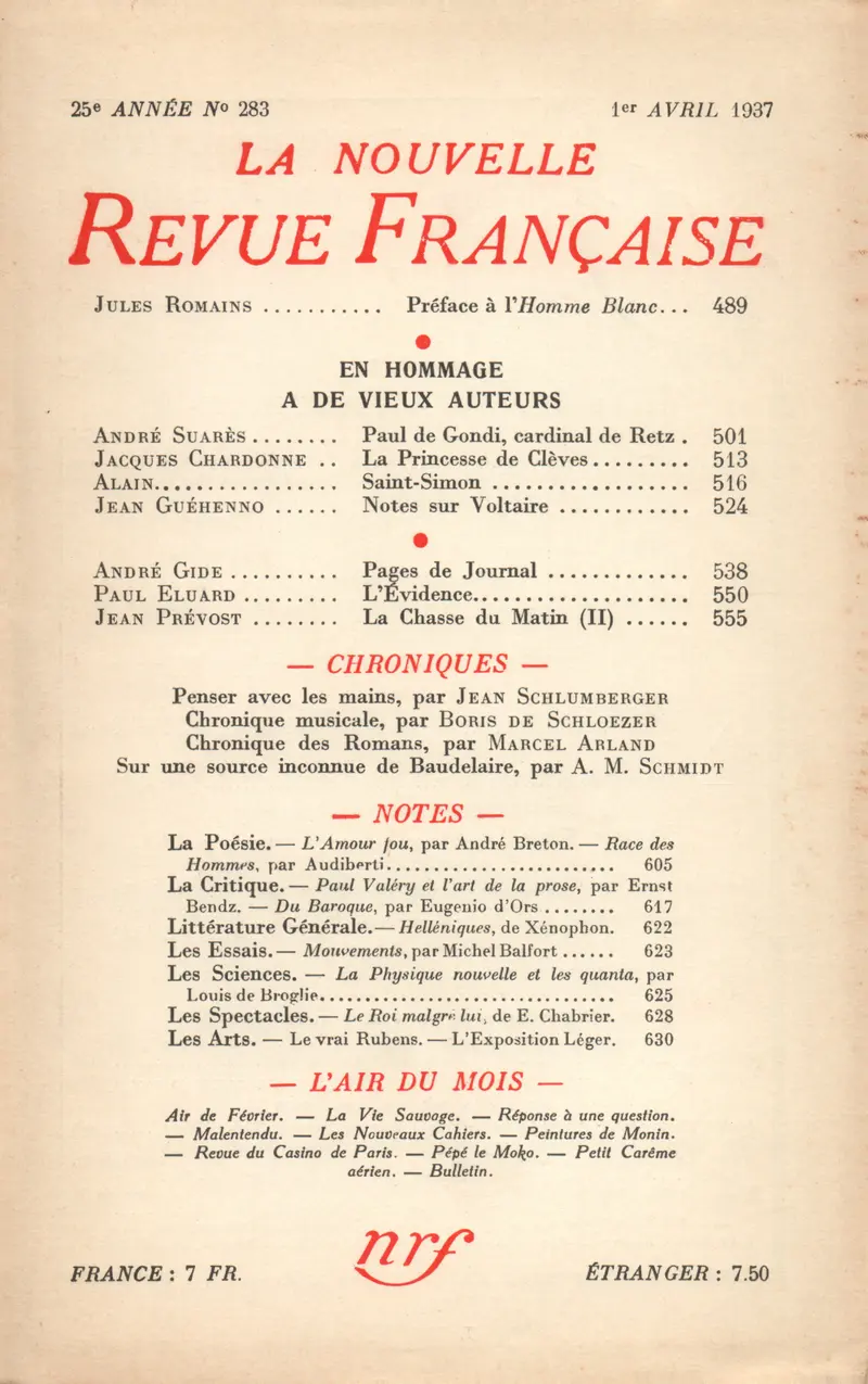 La Nouvelle Revue Française - Collectif