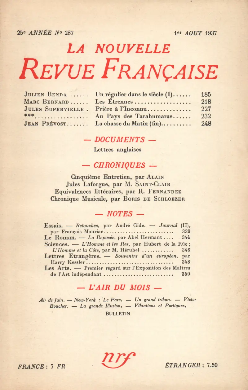 La Nouvelle Revue Française - Collectif
