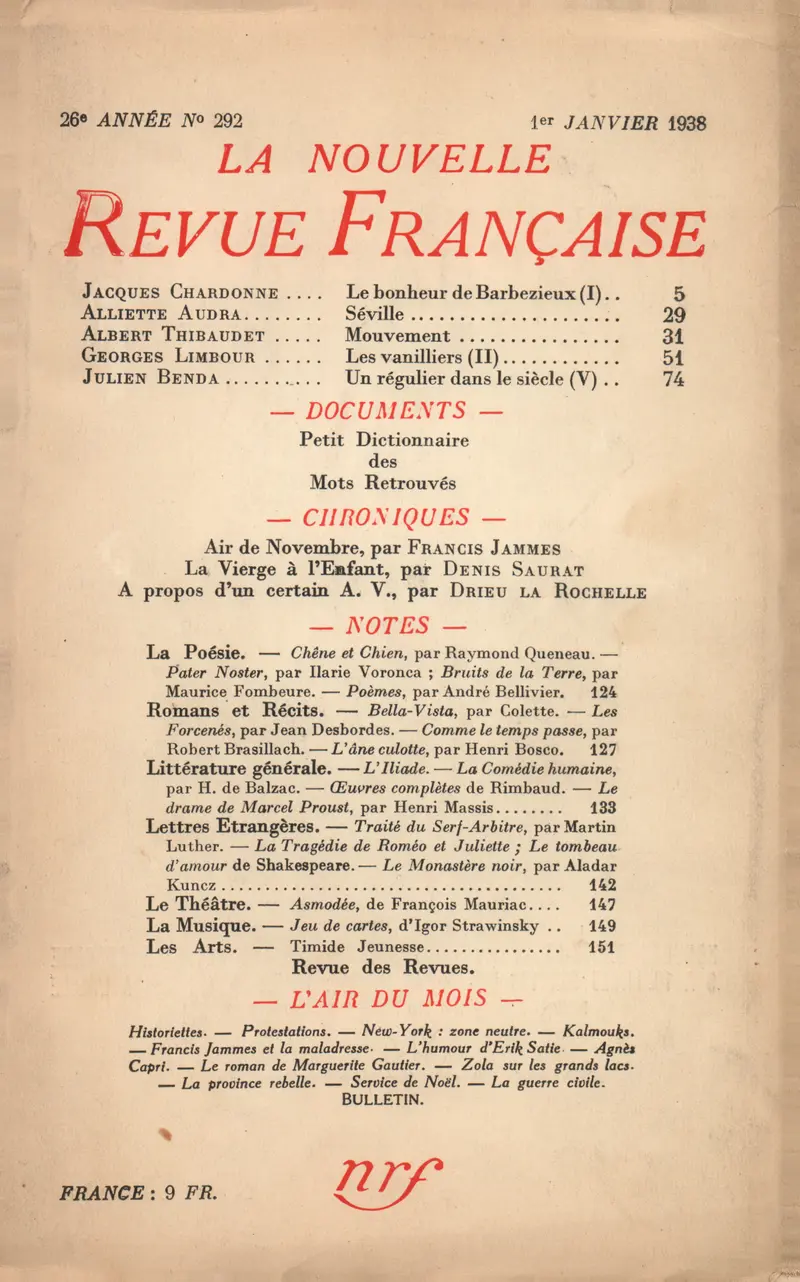 La Nouvelle Revue Française - Collectif