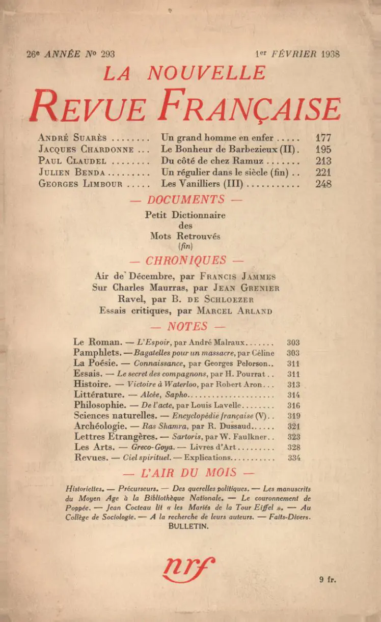 La Nouvelle Revue Française - Collectif