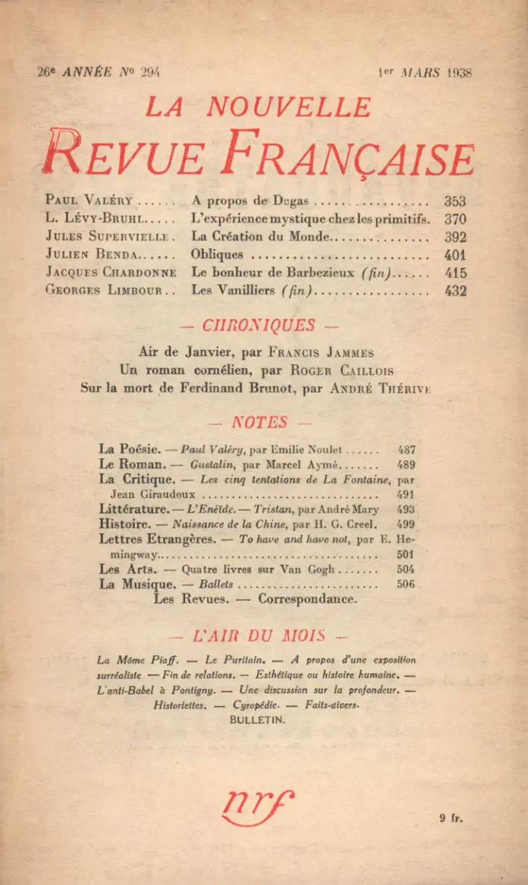 La Nouvelle Revue Française - Collectif