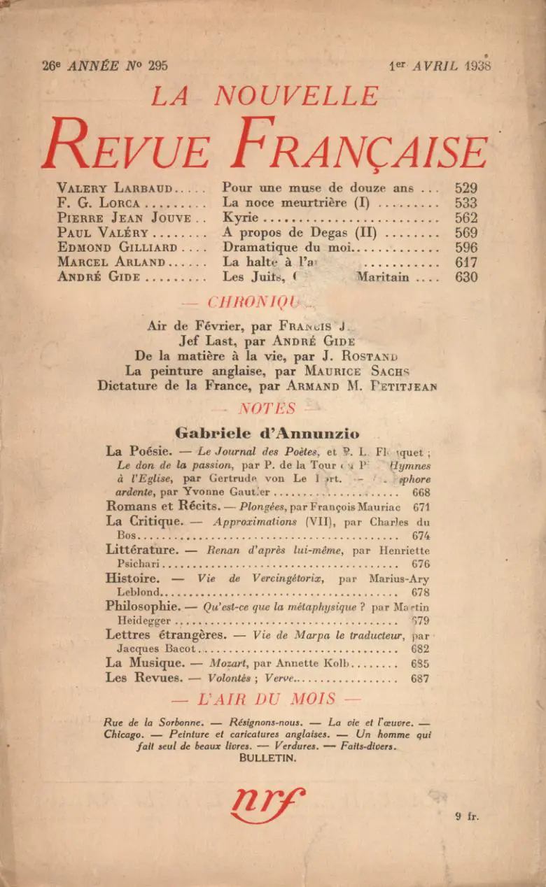 La Nouvelle Revue Française - Collectif
